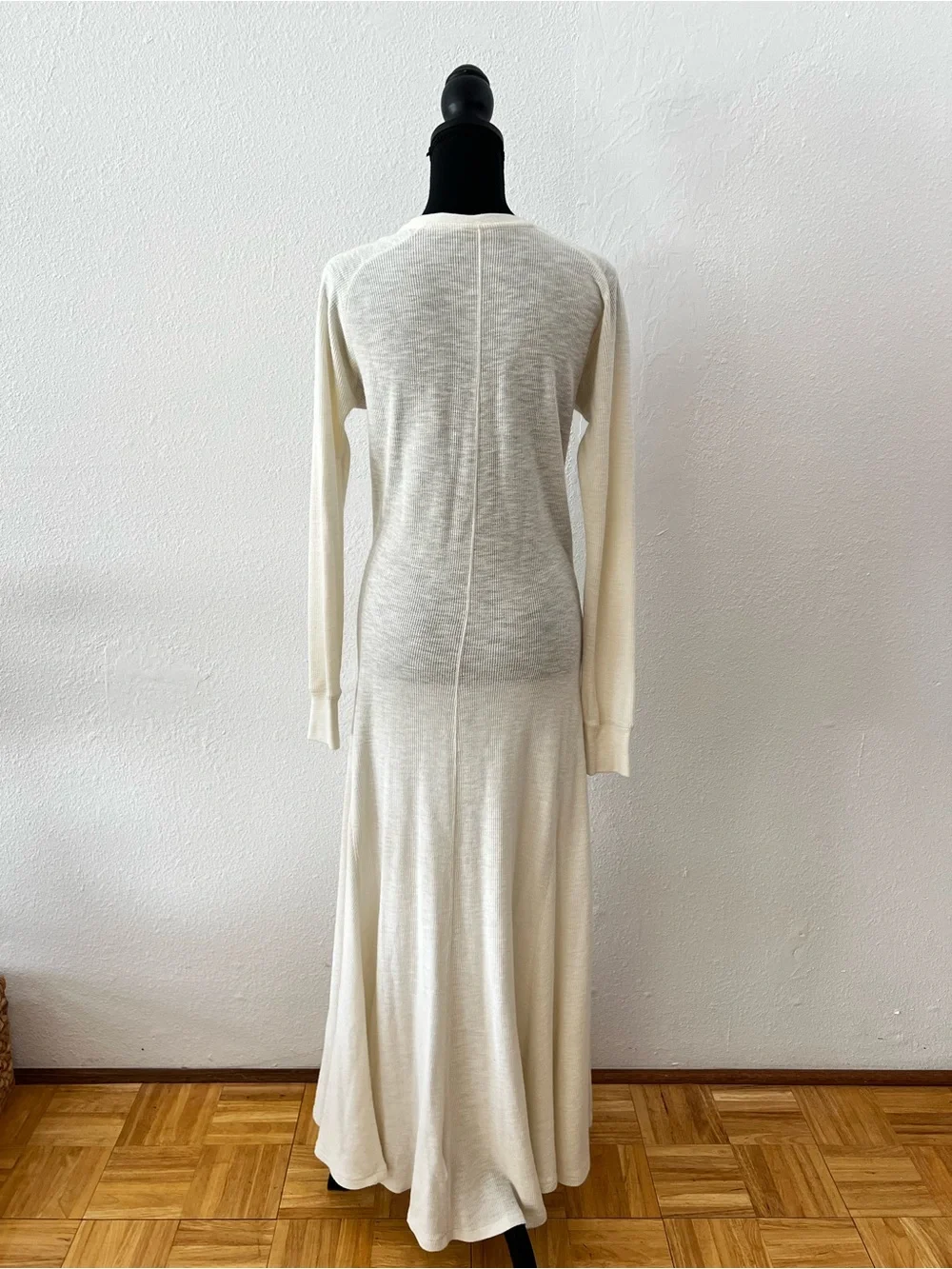Polo Ralph Lauren Waffle Knit Long Sleeve Thermal Maxi Dress Size M Designer